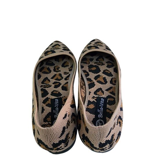 Bella Vita Leopard Point Toe Fabric Slip On Ballet Flats Size 7N - Picture 4 of 8